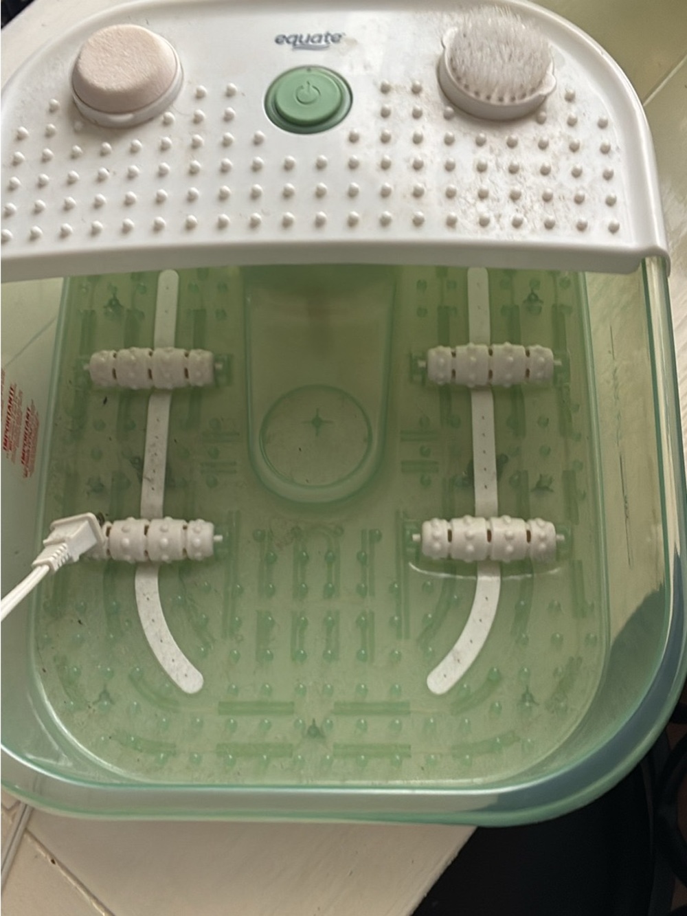 Equate Green Foot Spa Massager with Removable Rollers